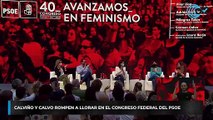 Calviño y Calvo rompen a llorar en el Congreso Federal del PSOE