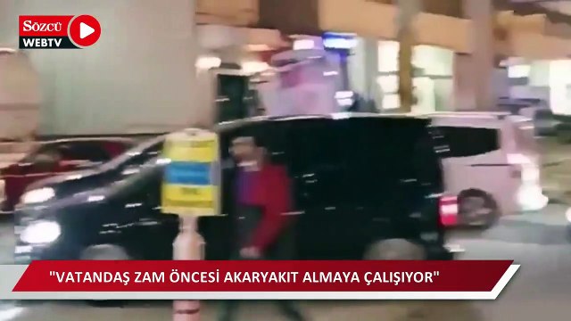 Akaryakıt zammı öncesi istasyonlarda kuyruk oluştu