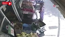 Aracın çarptığı kadın hiçbir şey olmamış gibi alışverişe devam etti