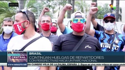 Continúan huelgas de repartidores brasileños por crisis humanitaria