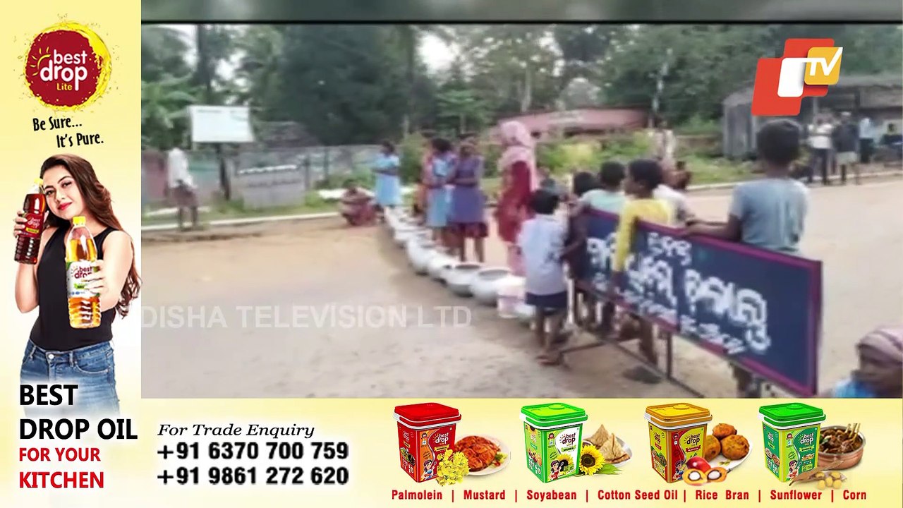 Locals Stages Protest Against Drinking Water Shortage In Mayurbhanj’s Karanjia
