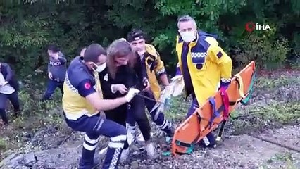 Samsun'da yolcu otobüsü 150 metreden dereye yuvarlandı