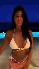 Nicole Scherzinger in Bathing Suit Dances in Caribbean