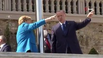 Erdoğan ve Merkel, Huber Köşkü balkonundan boğazı izledi