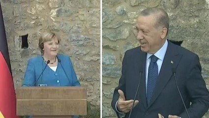 Basın toplantısında Merkel'le ilgili yöneltilen soru Cumhurbaşkanı Erdoğan'ı güldürdü