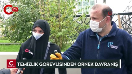 Temizlik görevlisinden örnek davranış, içi para dolu çantayı polise teslim etti
