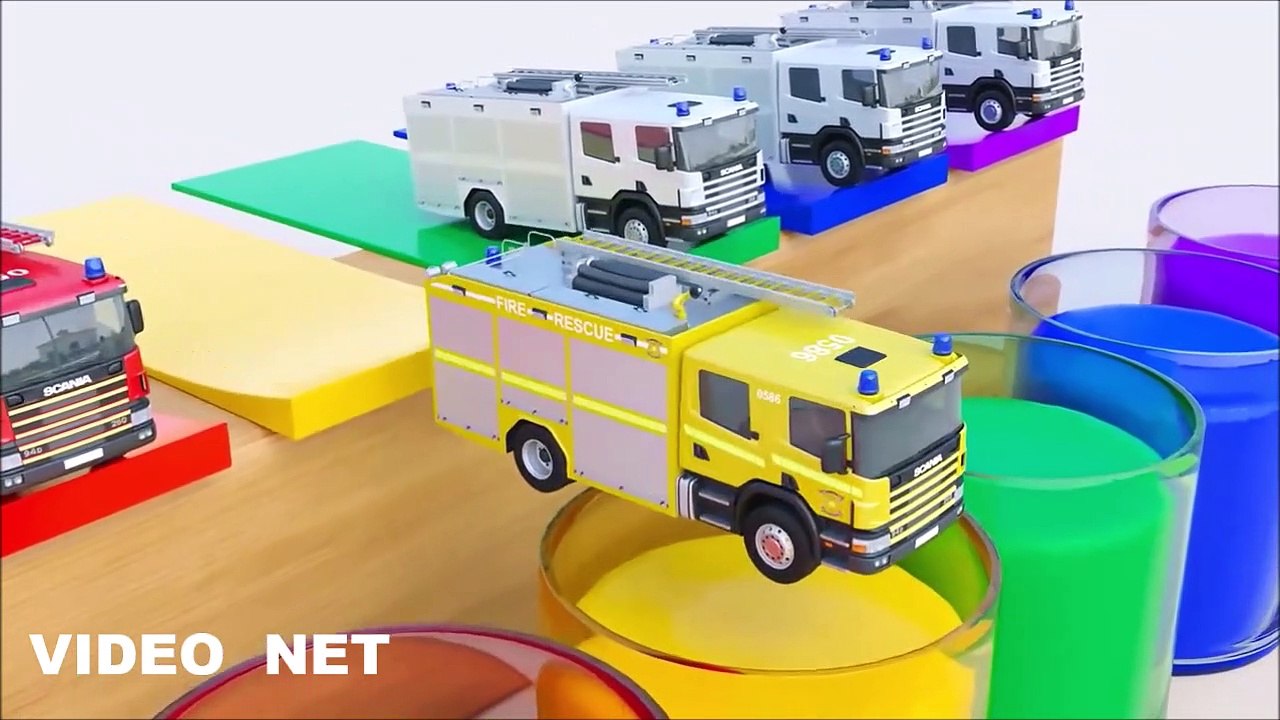 Learn Colors With Fire Trucks Adventures - Educational Video For Kids By Kids Toy Vehicles