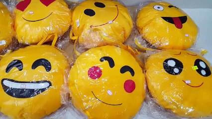 MEGA Unboxing and review of smiley emoji yellow pillow for gift