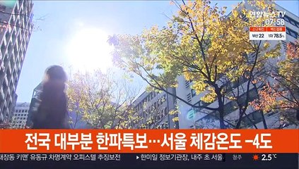 전국 대부분 한파특보…서울 체감온도 -4도