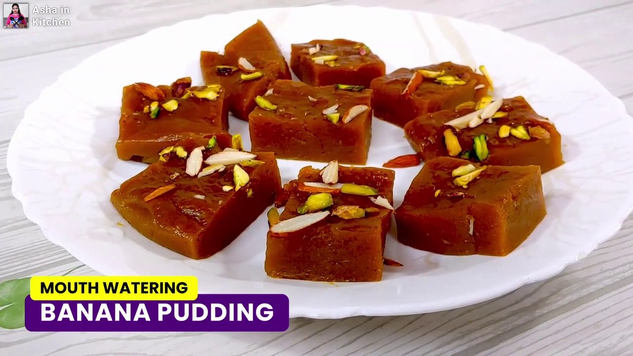 पके केले का स्वादिष्ट पौष्टिक हलवा | Banana Pudding Recipe | Kele ki Burfi | Navratri Special Recipe