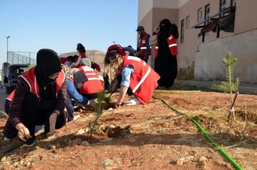 MUŞ'TA TÜRK KIZILAY GÖREVLİLERİ, YETİŞTİRDİKLERİ FİDANLARI TOPRAKLA BULUŞTURDU