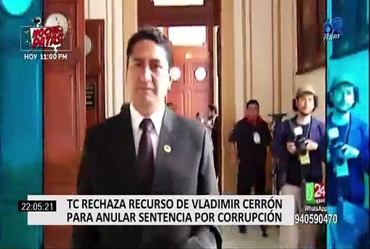 Tribunal Constitucional ratifica sentencia por corrupción para Vladimir Cerrón