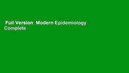 Full Version  Modern Epidemiology Complete