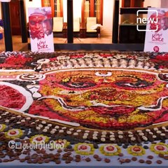 Innovative Theyyam Art With Bakery Biscuits