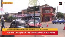 Fuerte choque entre dos autos en Posadas