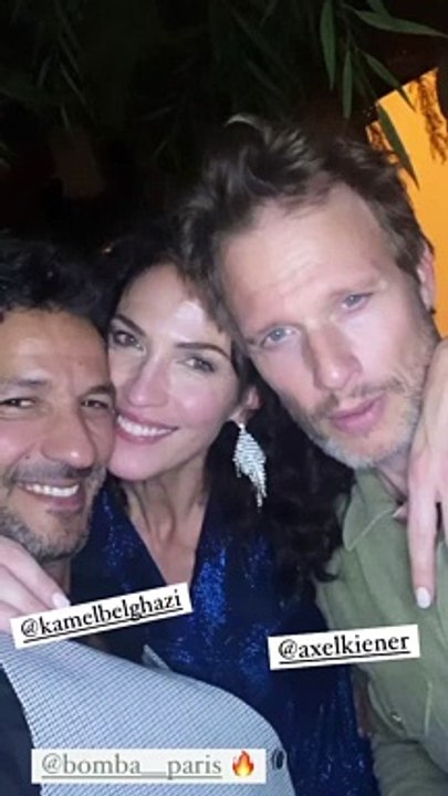 Kamel Belghazi, Linda Hardy et Axel Kiener - Linda Hardy fête son anniversaire avec le cast de la série "Demain nous appartient". Le 16 octobre 2021.