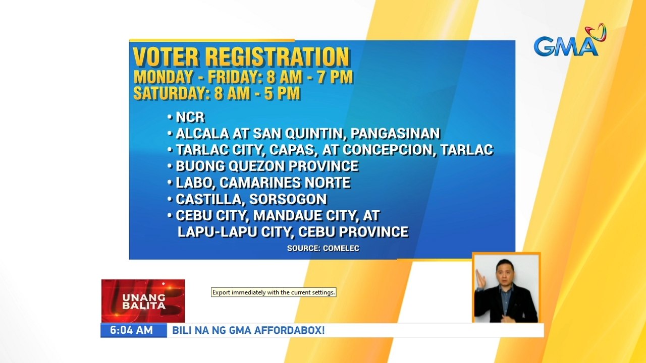 Voter registration schedule | UB