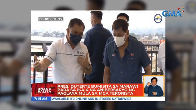 Pres. Duterte bumisita sa Marawi para sa ika-4 na anibersaryo ng paglaya mula sa mga terorista | UB