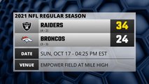 Raiders @ Broncos Game Recap for SUN, OCT 17 - 04:25 PM EST