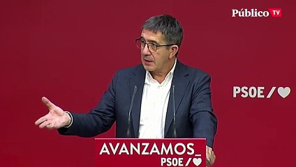 Patxi López (PSOE), sobre las palabras de Arnaldo Otegi: "Valoramos positivamente este reconocimiento"