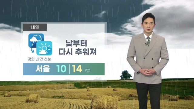 [날씨] 내일 낮부터 다시 추워져...강원 산간 첫눈 / YTN
