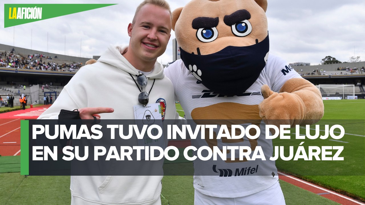 Nikita Mazepin visita el Estadio Olímpico Universitario para el Pumas vs Juárez