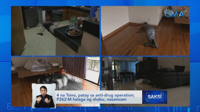 4 na Tsino, patay sa anti-drug operation; P262-M halaga ng shabu, nasamsam | Saksi