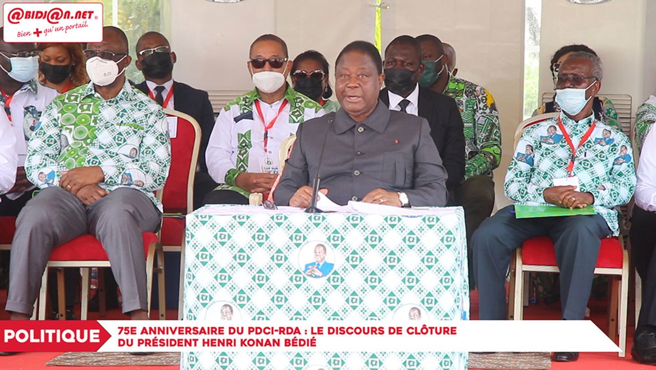75e anniversaire du PDCI-RDA : Le discours de clôture du président Henri Konan Bédié