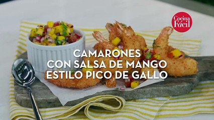Camarones con salsa de mango estilo pico de gallo - Cocina Fácil
