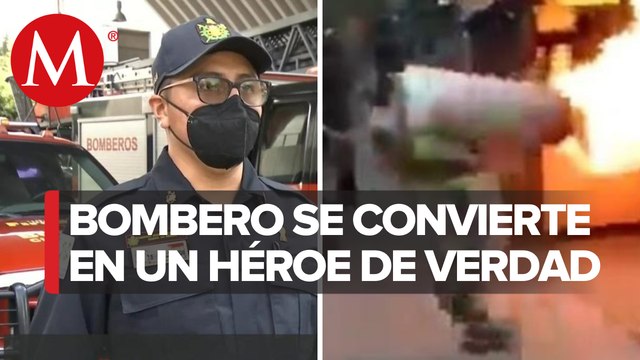 Mi valentía me hizo sacar el tanque : Bombero que cargó tanque en llamas