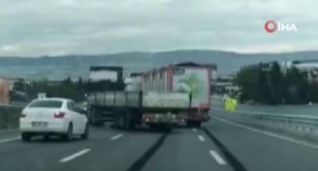 Son dakika! İki tır şoförünün inatlaşması kaza getirdi