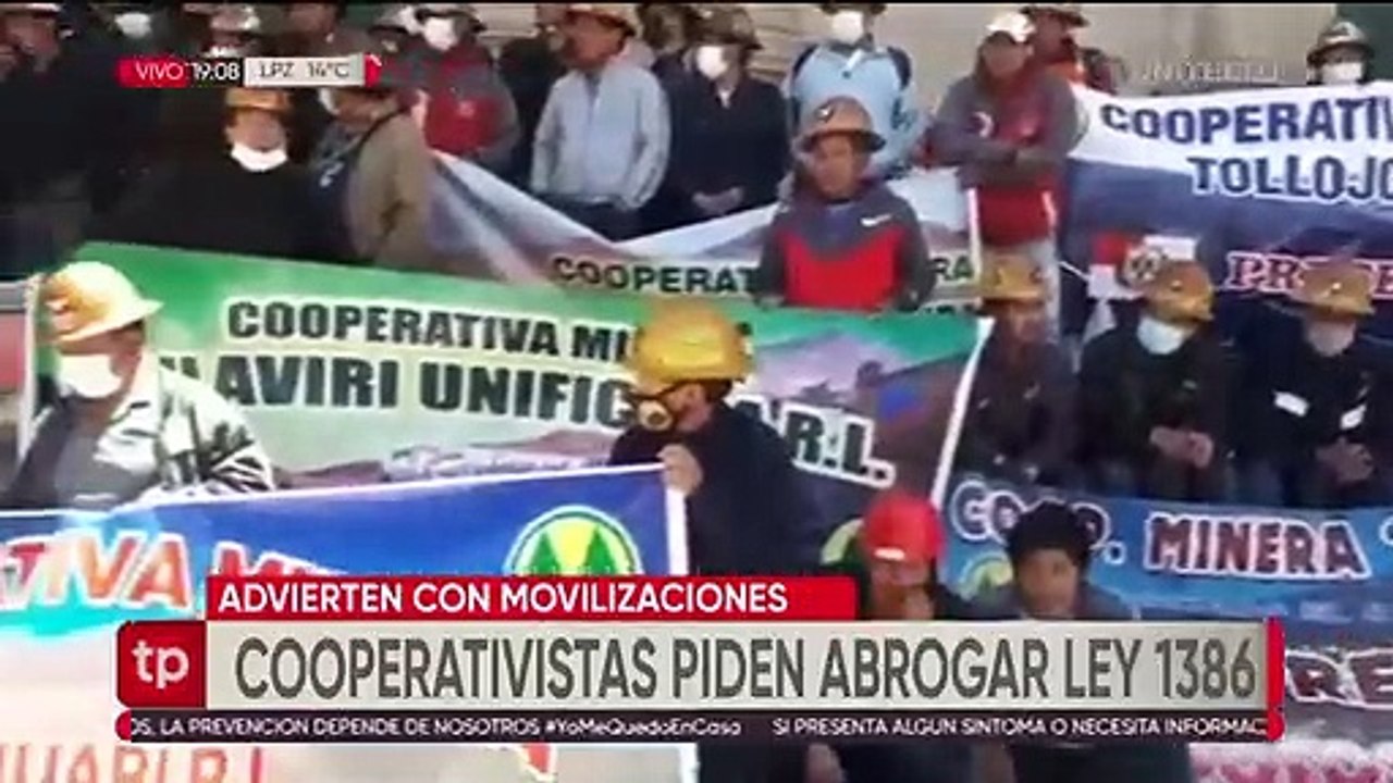 Mineros cooperativistas se suman al pedido de abrogación de la ley 1386, amenazan con masificar sus movilizaciones
