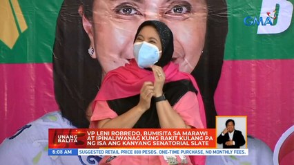 VP Leni Robredo, bumisita sa Marawi at ipinaliwanag kung bakit kulang pa ng isa ang kanyang senatorial slate | UB