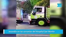 Incendio en las cercanías del Hospital San Martín