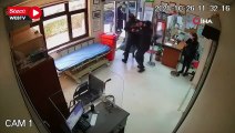İzmir'deki hastanede güvenlik görevlilerine saldırı kamerada