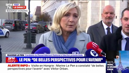 Pour Marine Le Pen, sa rencontre avec Viktor Orbán s'est faite dans un "cadre politique", celui "d'un accueil officiel"