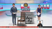 270 Party-list ang naghain ng kanilang Certificate of Nomination para sa 2022 Elections | SONA