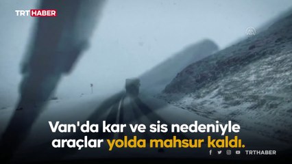 Van'da kar etkisini artırıyor: Araçlar yolda mahsur kaldı