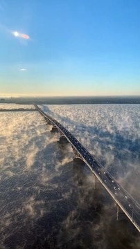 Mesmerizing Timelapse Over a Misty Saratov Bridge
