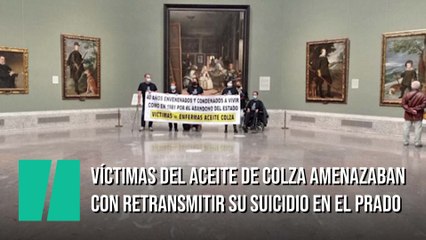 La Policía desaloja a las víctimas del aceite de colza que amenazaban con retransmitir su suicidio en el Museo del Prado