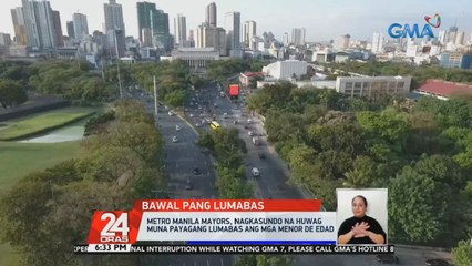 Metro Manila mayors, nagkasundo na huwag muna payagang lumabas ang mga menor de edad | 24 Oras