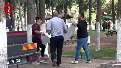 Çarşafla kedi kurtarma operasyonu