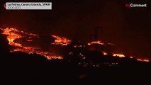 فيديو: بركان لا بالما يواصل إطلاق الحمم البركانية بعد نحو أربعة أسابيع من ثورانه