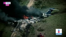 Avión en Houston cae y sobreviven todos los pasajeros