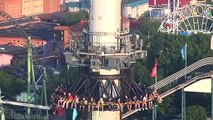 4K - AtmosFear freefall tower at Liseberg Gothenburg in Sweden