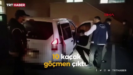 Durdurulan araçtan 10 düzensiz göçmen çıktı