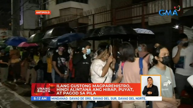 Ilang gustong magparehistro, hindi alintana ang hirap, puyat at pagod sa pila | UB