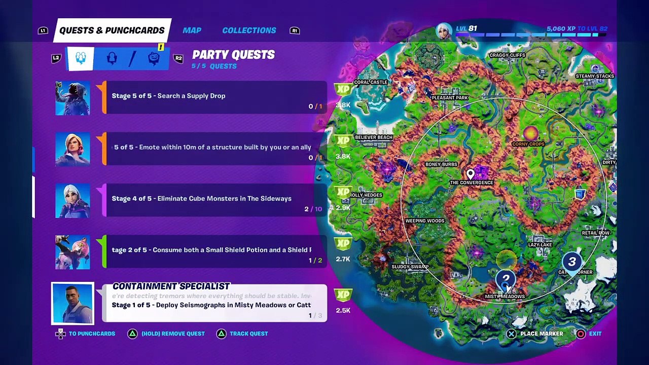 Deploy Seismographs in Misty Meadows or Catty Corner Location - Fortnite