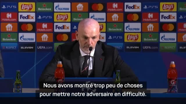 Groupe B - Pioli : Nous n'avons pas été à notre niveau habituel