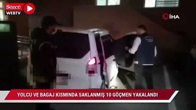 Yolcu ve bagaj kısmında saklanmış 10 kaçak göçmen yakalandı